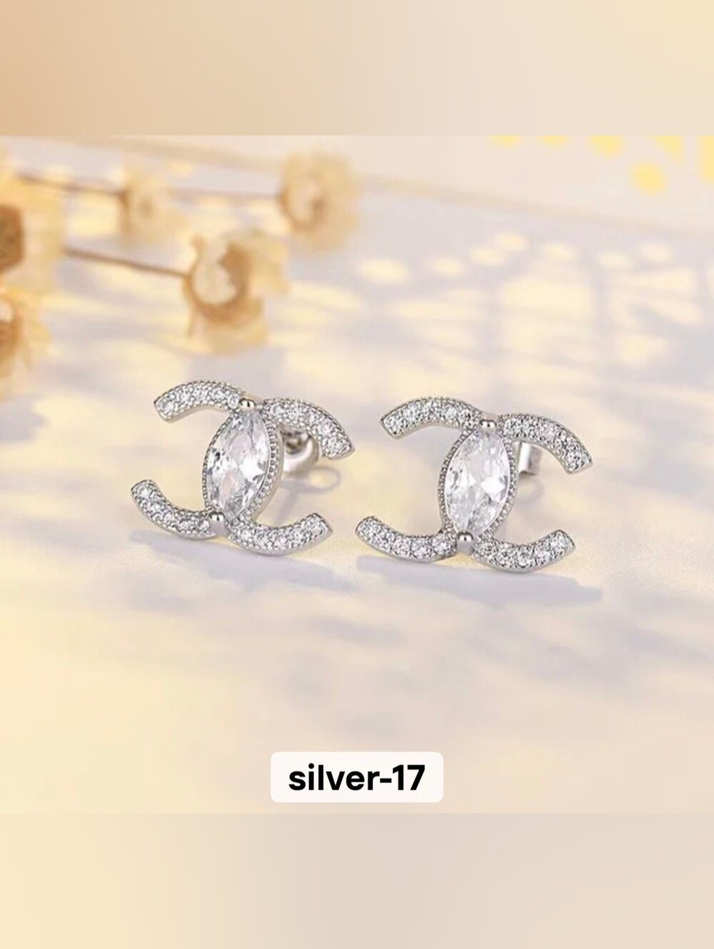 🩶🩶NEW🩶🩶 PRETTY!! S925 SILVER Marquise CZ Double C Earrings